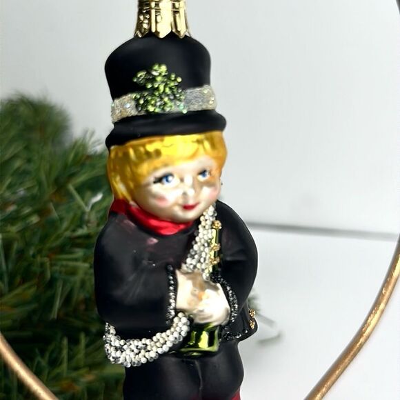 Vintage PIER 1 Blown Mercury Glass Chimney Sweep Christmas Ornament - Picture 5 of 9
